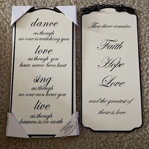 Set of Metal Inspirational Words Signs